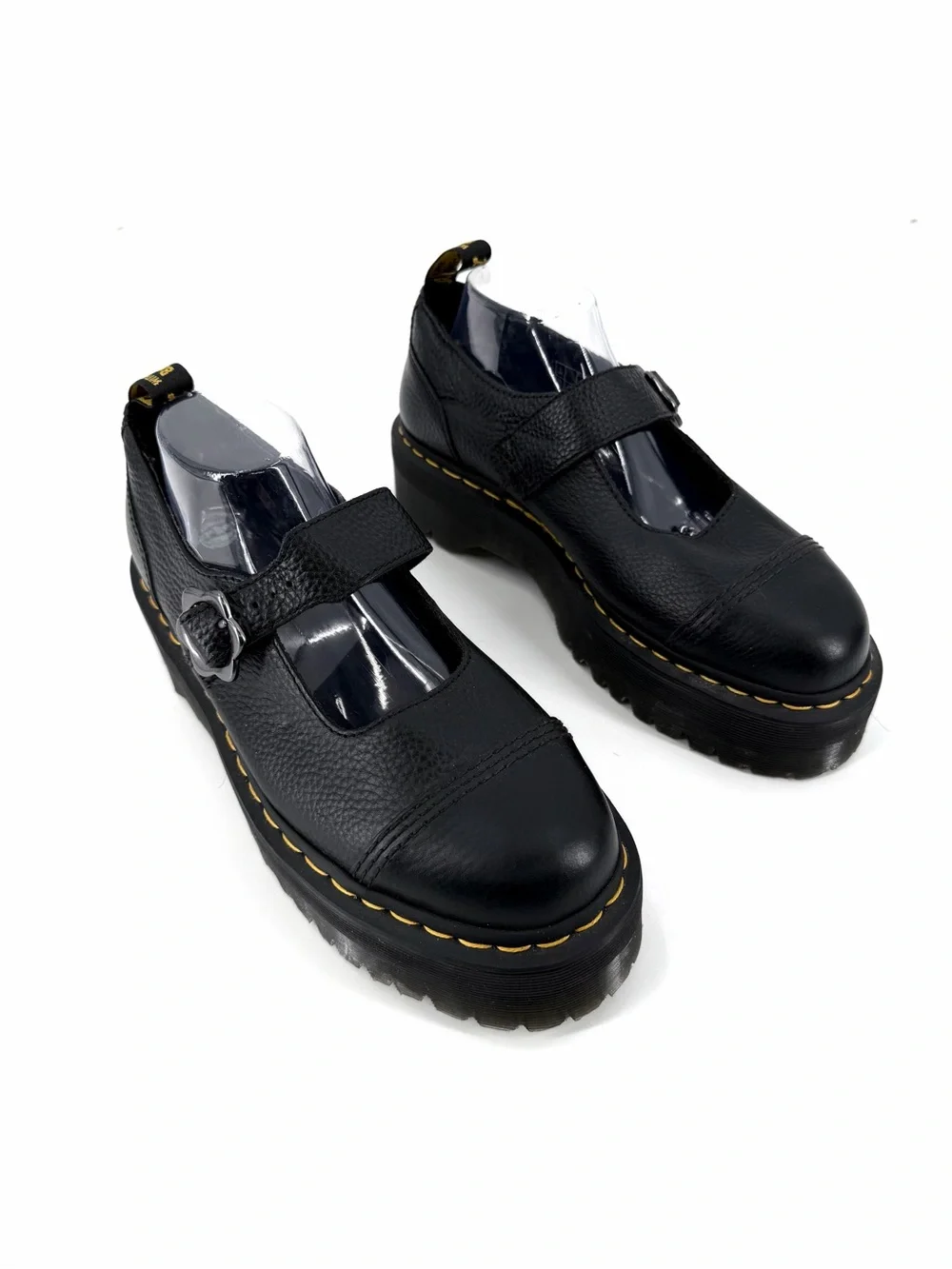 Dr. Martens NEW ADDINA Flower Buckle Nappa Milled Leather Platform Loafer Shoes